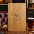 wooden menu display 