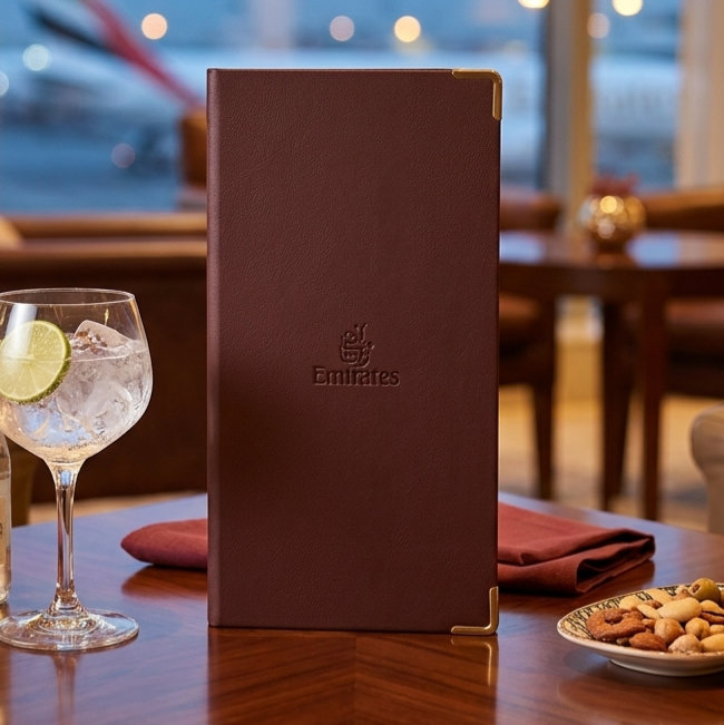 Fine Grain Faux Leather Menu Covers