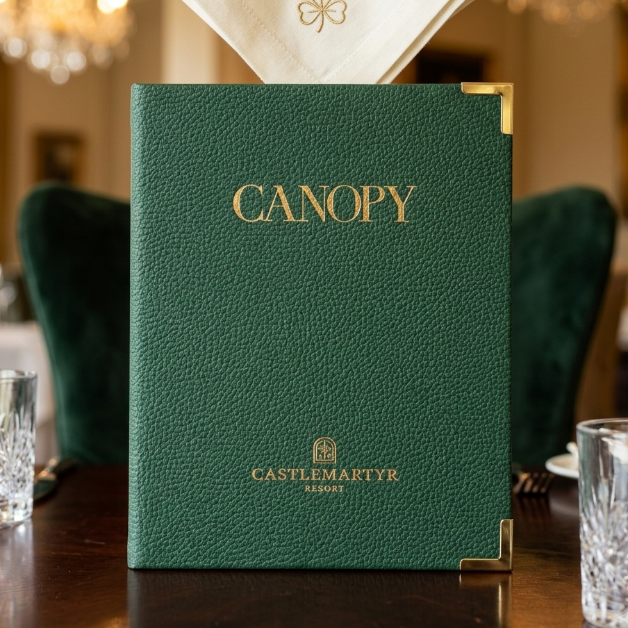 faux leather menu cover